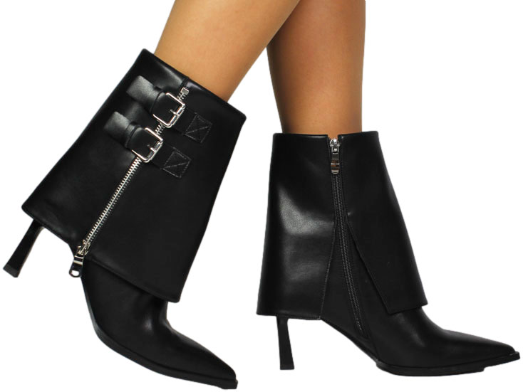 Botki Eleganckie Venezia V408-00273-01 Czarne Skóra naturalna