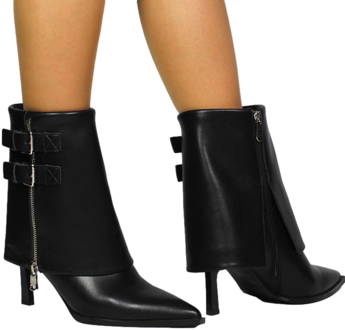 Botki Eleganckie Venezia V408-00273-01 Czarne Skóra naturalna