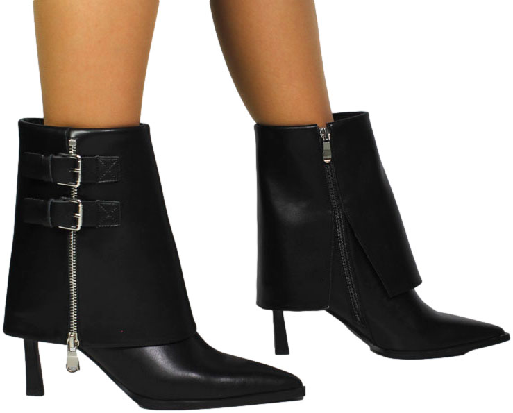 Botki Eleganckie Venezia V408-00273-01 Czarne Skóra naturalna