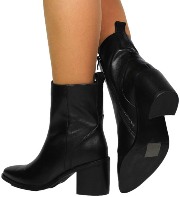 Botki Wygodne Venezia V439-00778-01 Czarne Skóra naturalna