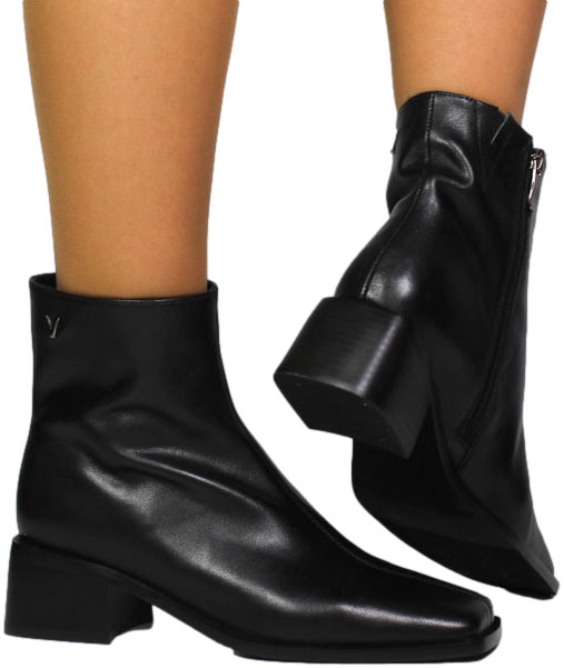 Botki Wygodne Venezia V439-00781-01 Czarne Skóra naturalna