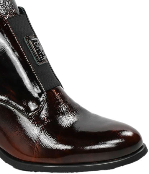 Botki Eleganckie Lemar 60560 Naplak Brąz cn Skóra Naturalna