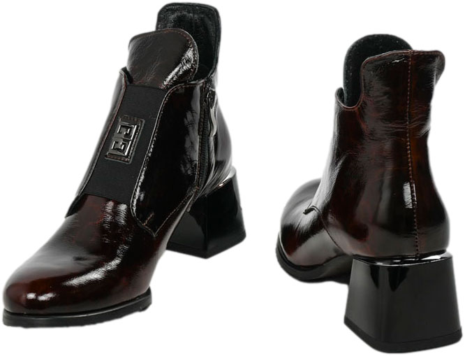 Botki Eleganckie Lemar 60560 Naplak Brąz cn Skóra Naturalna