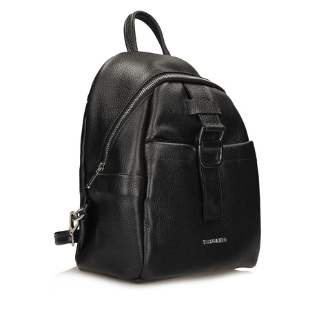 Plecak Toscanio G54 Czarny Skóra Naturalna