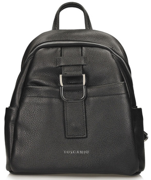Plecak Toscanio G54 Czarny Skóra Naturalna