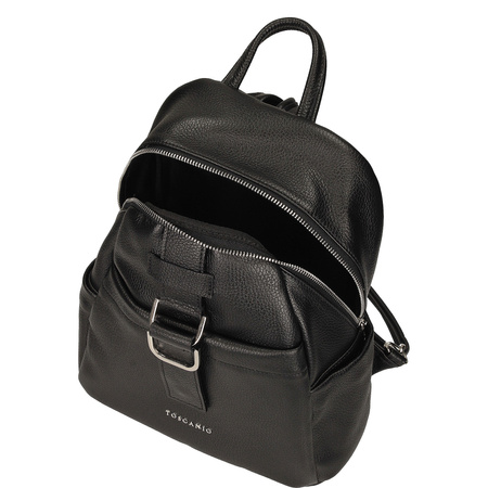 Plecak Toscanio G54 Czarny Skóra Naturalna