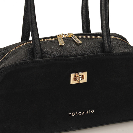 Torebka Toscanio G153 Czarny Skóra Naturalna 