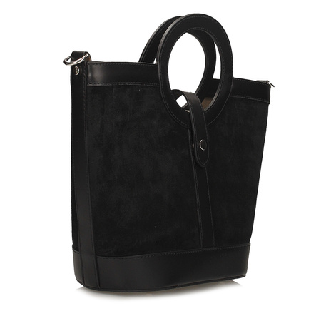 Torebka Toscanio G124 Czarny  Skóra Naturalna 