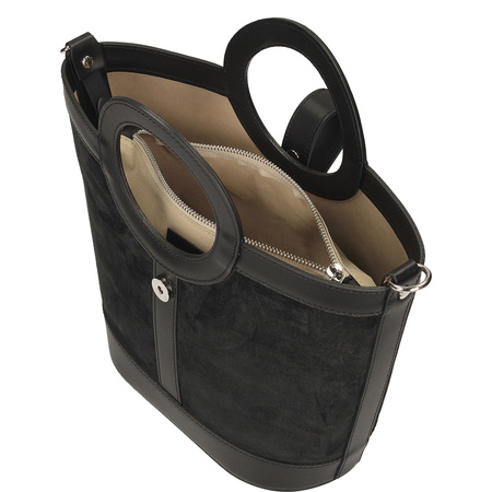 Torebka Toscanio G124 Czarny  Skóra Naturalna 