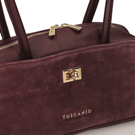 Torebka Toscanio G153 Bordo D54 Skóra Naturalna 
