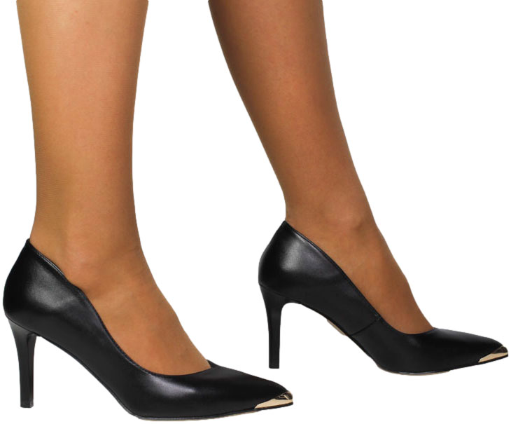 Szpilki Stylowe  Prestige 2241/SZP K-LIco Czarny Skóra Naturalna