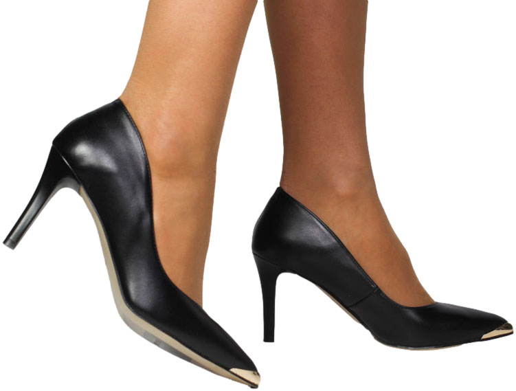 Szpilki Stylowe  Prestige 2241/SZP K-LIco Czarny Skóra Naturalna