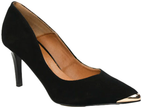 Szpilki Stylowe  Prestige 2241/SZP K-Zamsz Czarny Skóra Naturalna