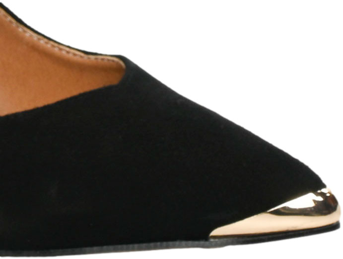 Szpilki Stylowe  Prestige 2241/SZP K-Zamsz Czarny Skóra Naturalna