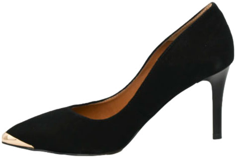 Szpilki Stylowe  Prestige 2241/SZP K-Zamsz Czarny Skóra Naturalna