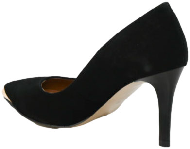 Szpilki Stylowe  Prestige 2241/SZP K-Zamsz Czarny Skóra Naturalna