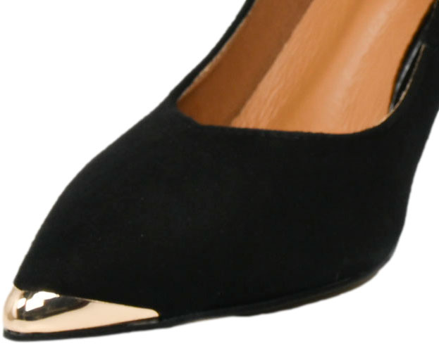 Szpilki Stylowe  Prestige 2241/SZP K-Zamsz Czarny Skóra Naturalna