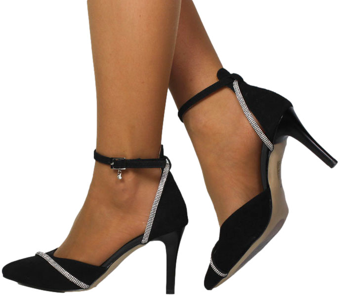 Czółenka Eleganckie Prestige 2243/SZP K-Zamsz  Skóra Naturalna TN