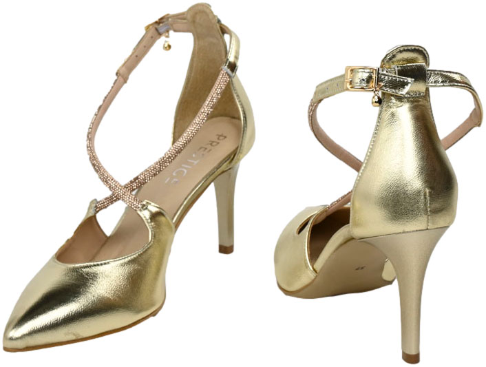 Czółenka Eleganckie Prestige 2281/SZP Zł-Lico Skóra Naturalna