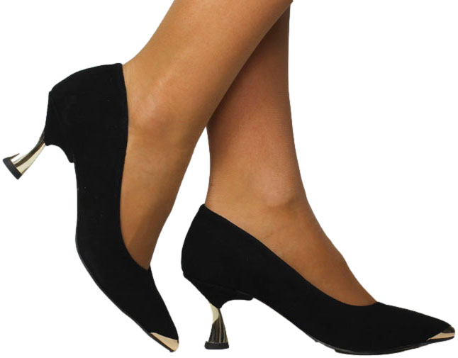 Czółenka Modne Prestige 2237/OBL K-Zamsz Skóra Naturalna