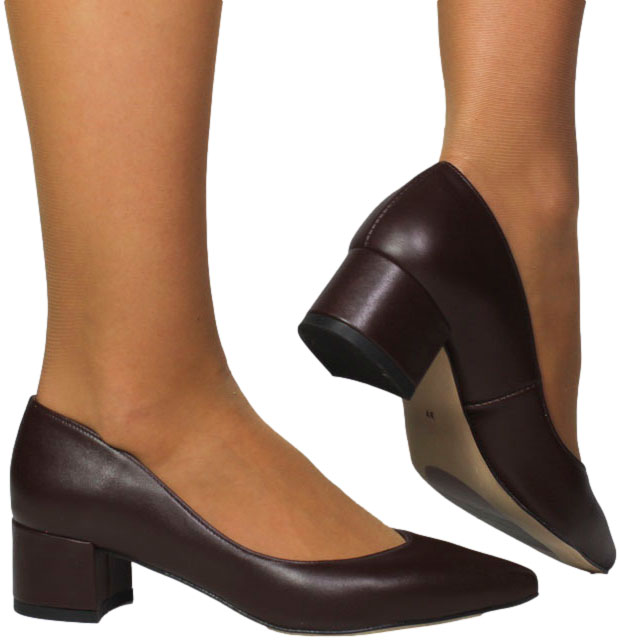 Czółenka Wygodne Prestige 2235/OBL Br-Lico Brąz Skóra Naturalna