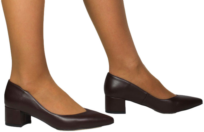 Czółenka Wygodne Prestige 2235/OBL Br-Lico Brąz Skóra Naturalna