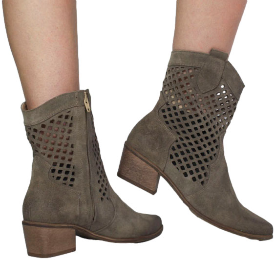 Kowbojki  Exquisite 1734 Almond Skóra Naturalna