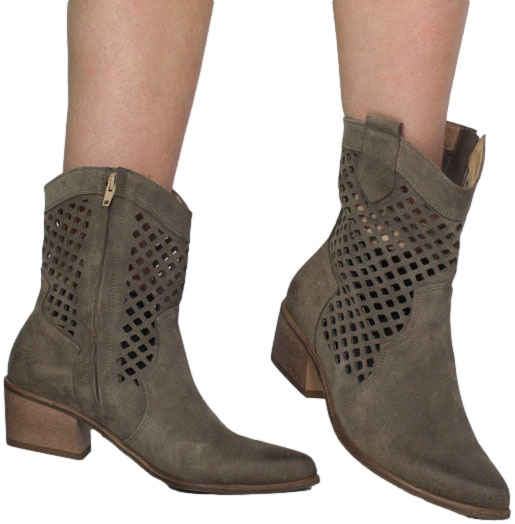 Kowbojki  Exquisite 1734 Almond Skóra Naturalna