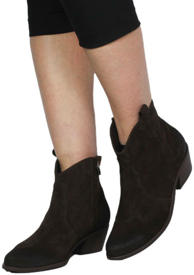 Kowbojki  Exquisite 1487 Czekolada Skóra Naturalna