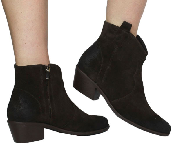 Kowbojki  Exquisite 1487 Czekolada Skóra Naturalna