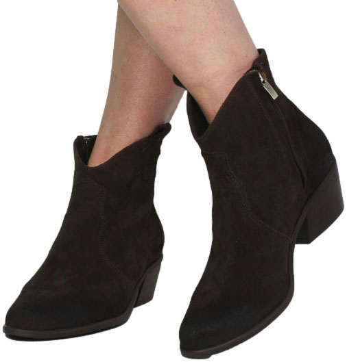 Kowbojki  Exquisite 1487 Czekolada Skóra Naturalna