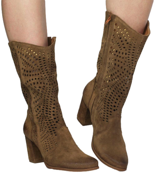 Kowbojki  Exquisite 1244 Koniak  Skóra Naturalna