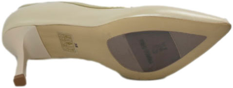 Szpilki Eleganckie Prestige 2262/SZP Beż Perła Zł.Lico Skóra Naturalna