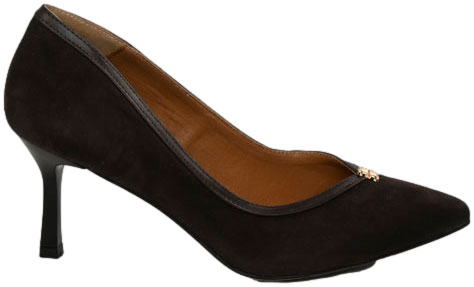 Szpilki Eleganckie Prestige 2262/SZP Brąz Zamsz Brąz Lico Skóra Naturalna