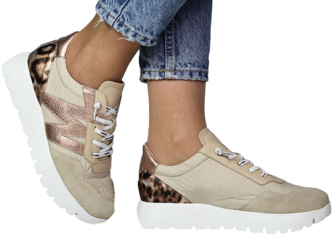 Sneakersy Wonders A-24100 Trend V Beige Nylon Fog Taupe