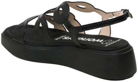 Sandały Wonders A-4503 Lack.v Negro