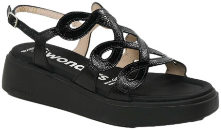Sandały Wonders A-4503 Lack.v Negro