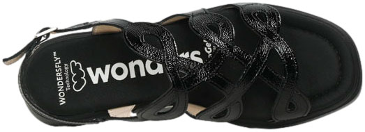 Sandały Wonders A-4503 Lack.v Negro