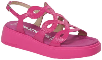 Sandały Wonders A-4503 Lack.v Fucsia