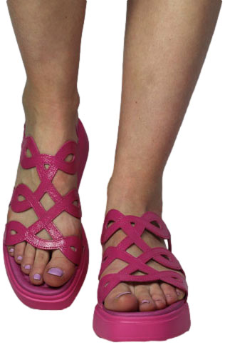 Sandały Wonders A-4503 Lack.v Fucsia