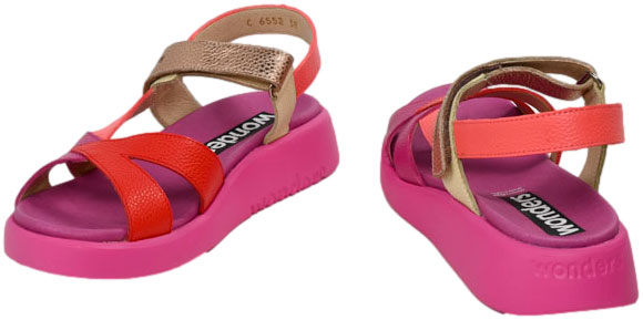 Sandały Wonders C-6552 Wild v Fucsia Wild Flame