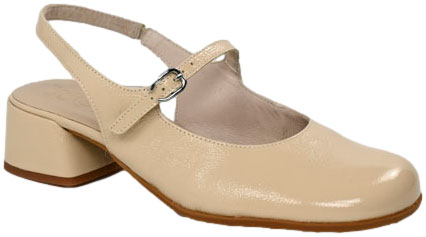 Sandały Wonders D-2401 Lack v Beige Skóra naturalna