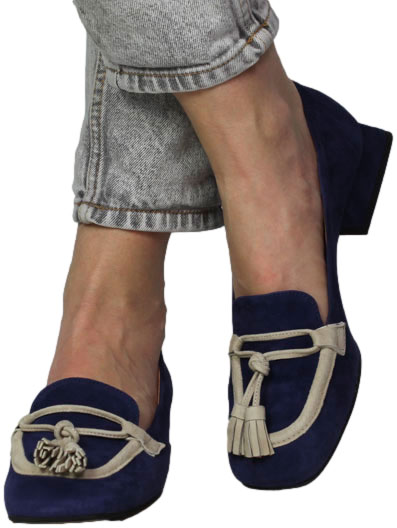 Czółenka Visconi 7792266/926 Wel.Granat Skóra Naturalna