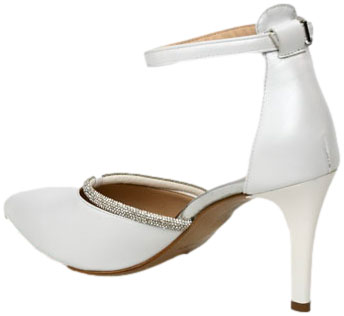 Czółenka Eleganckie Prestige 2228/SZP BIały Perła Skóra Naturalna