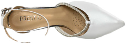 Czółenka Eleganckie Prestige 2228/SZP BIały Perła Skóra Naturalna
