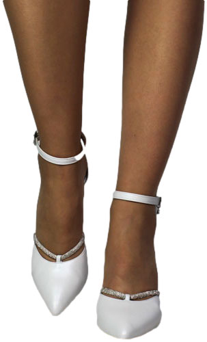 Czółenka Eleganckie Prestige 2228/SZP BIały Perła Skóra Naturalna