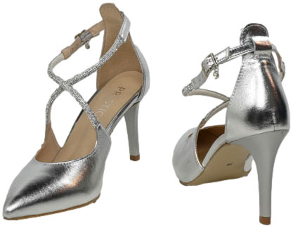 Czółenka Na Szpilce Prestige 2281/SZP Srebro Lico SR Skóra Naturalna