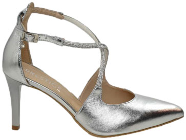 Czółenka Na Szpilce Prestige 2281/SZP Srebro Lico SR Skóra Naturalna