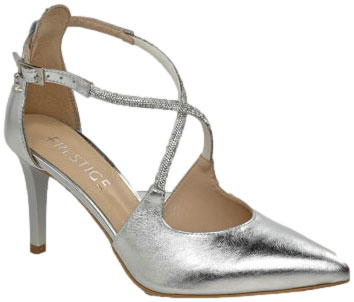 Czółenka Na Szpilce Prestige 2281/SZP Srebro Lico SR Skóra Naturalna