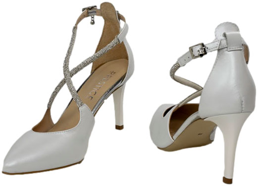 Czółenka Stylowe Prestige 2281/SZP Biała Perła SRC Skóra Naturalna